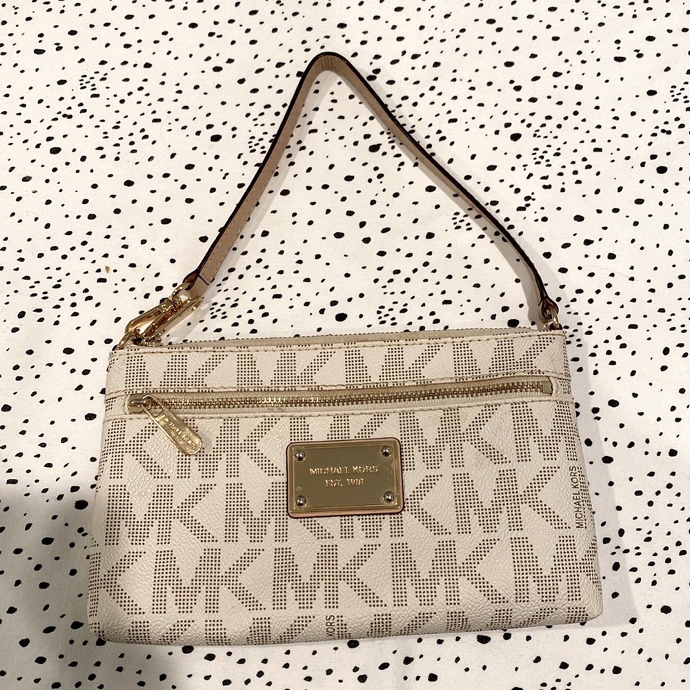 MICHAEL Michael Kors jet set MK print wristlet